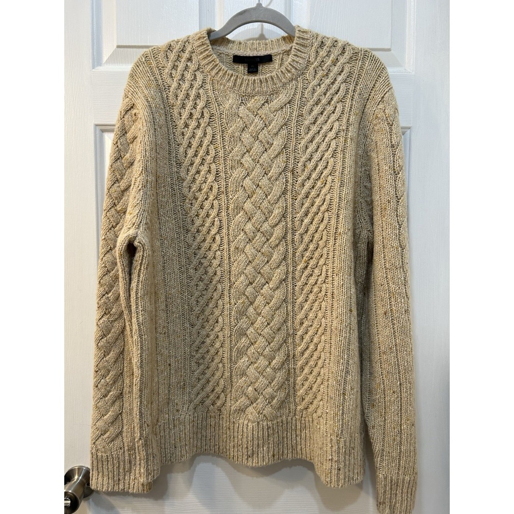 Express Wool Cable Knit Sweater Men's Sz XL Fisherman Nautical Outdoors Heavy